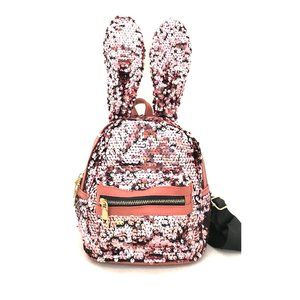 NEW* Girls Amiana Pink Sequin Bunny Ears Backpack